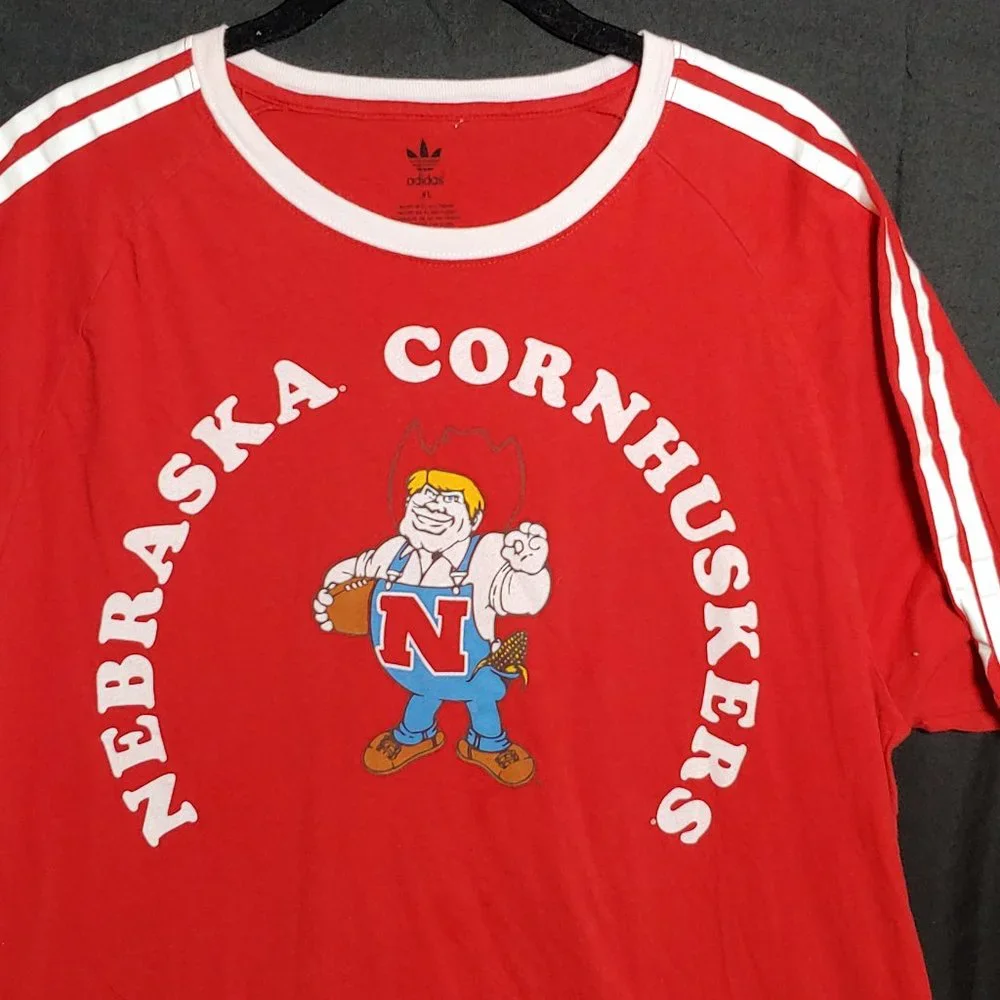 adidas Red Nebraska Cornhuskers Short Sleeve Tee